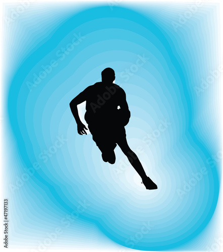Basketball player in action. Vector illustration