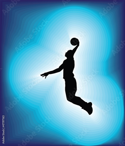 Basketball player in action. Vector illustration © Aroastock