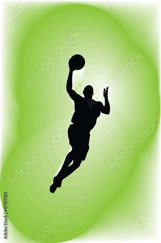 Basketball player in action. Vector illustration