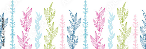 Vector floral stripes elegant horizontal seamless pattern