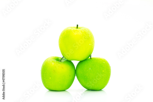 Green apples isolated on white