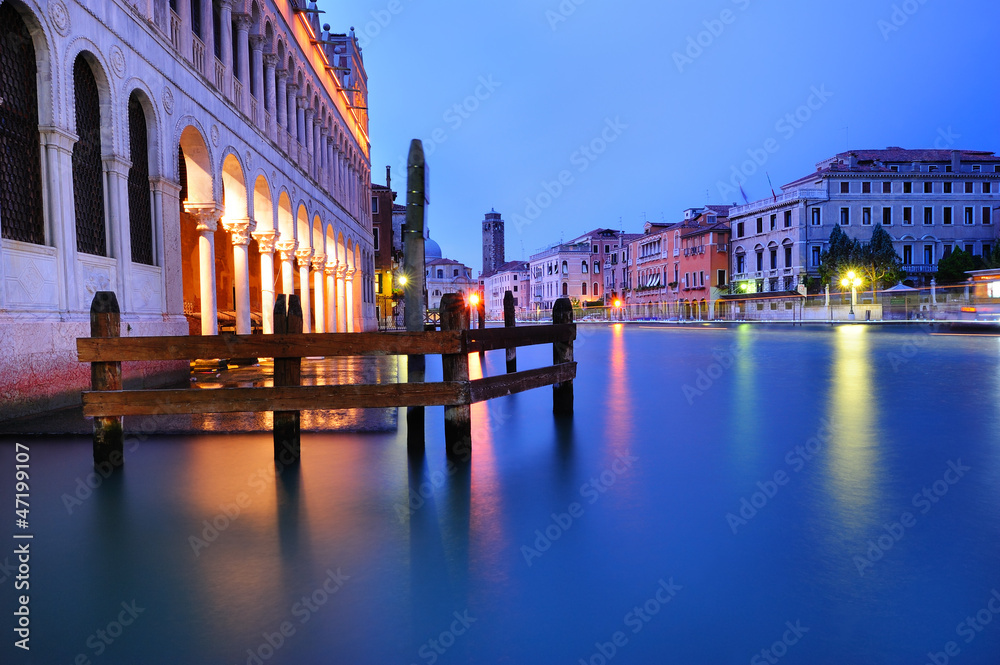 Grand canal in Venice in the evening