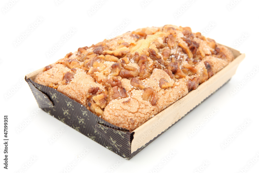 walnuts cake isolated on white background walnuts cake isolated on white background