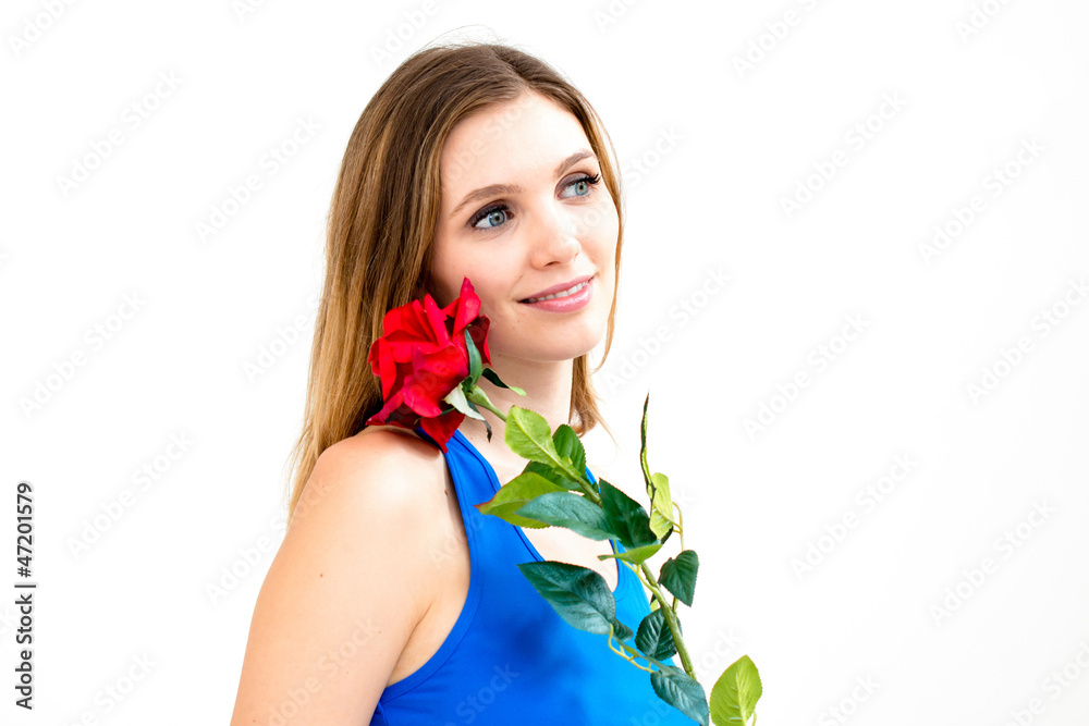 woman with flower