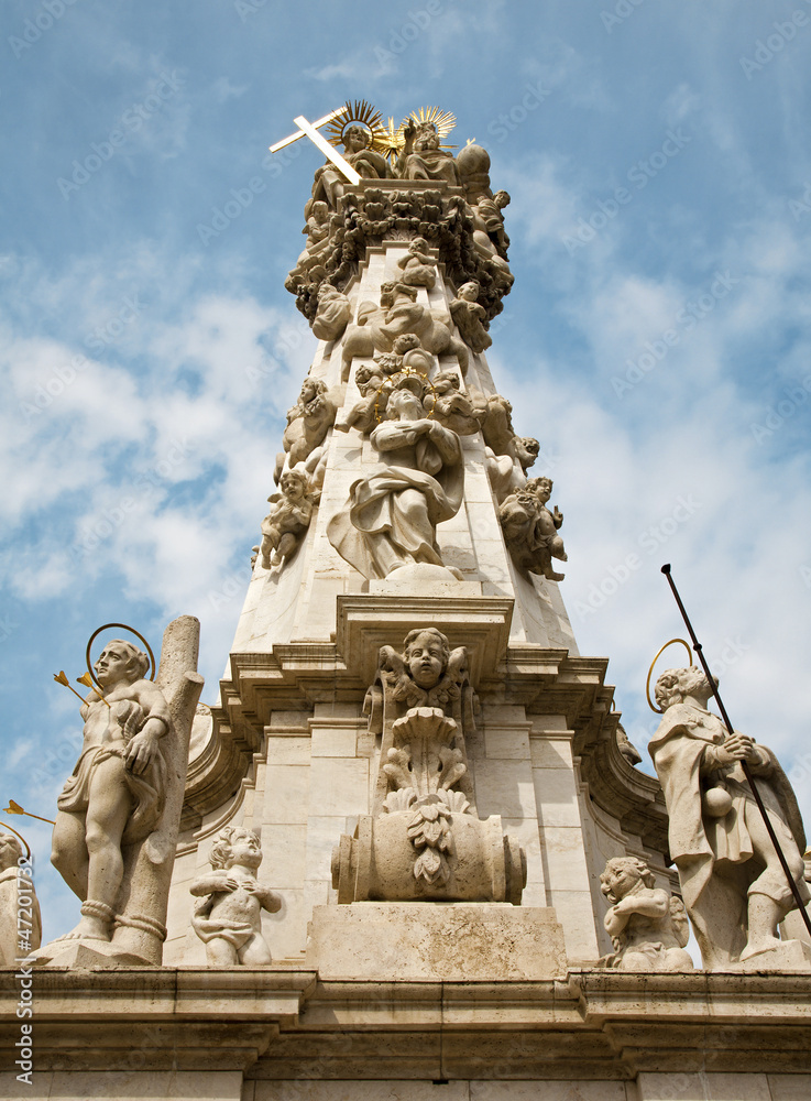 Trinity baroque column in Budapest