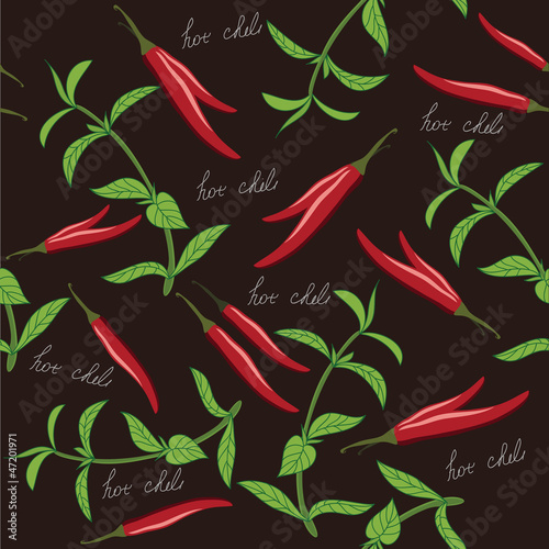 Chili and oregano seamless pattern