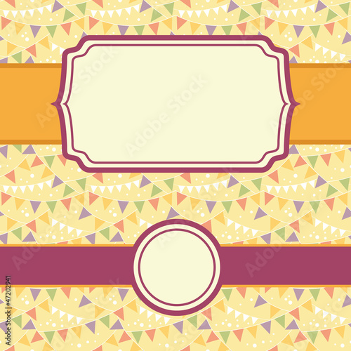 Vector set of frames and party decorations bunting seamless