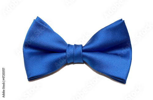 Blue bowtie isolated on white
