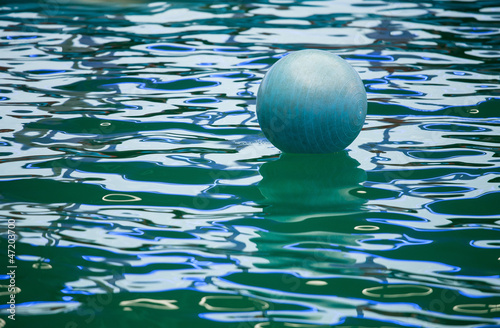 A floating  ball in delphinarium