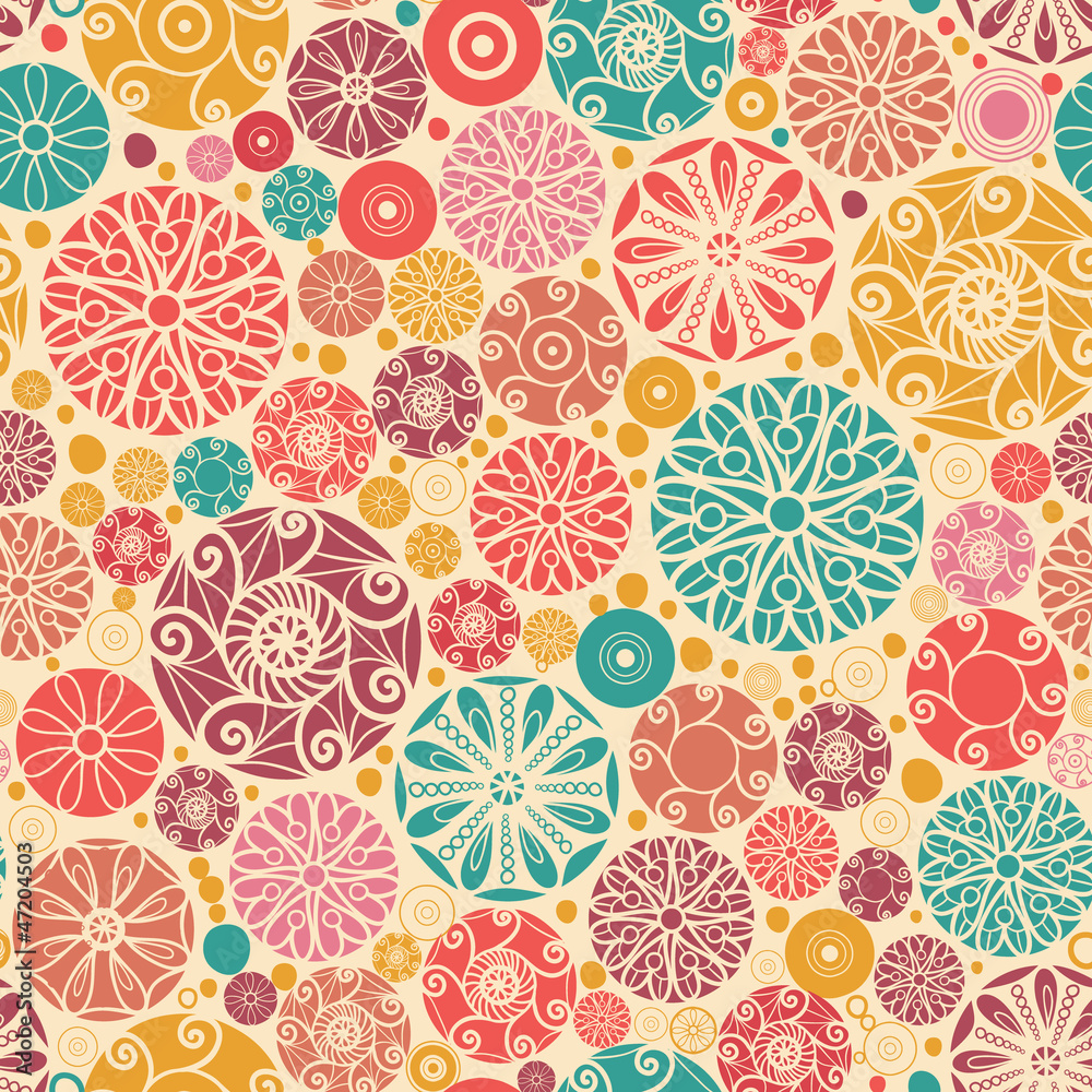 Vector abstract decorative circles seamless pattern background