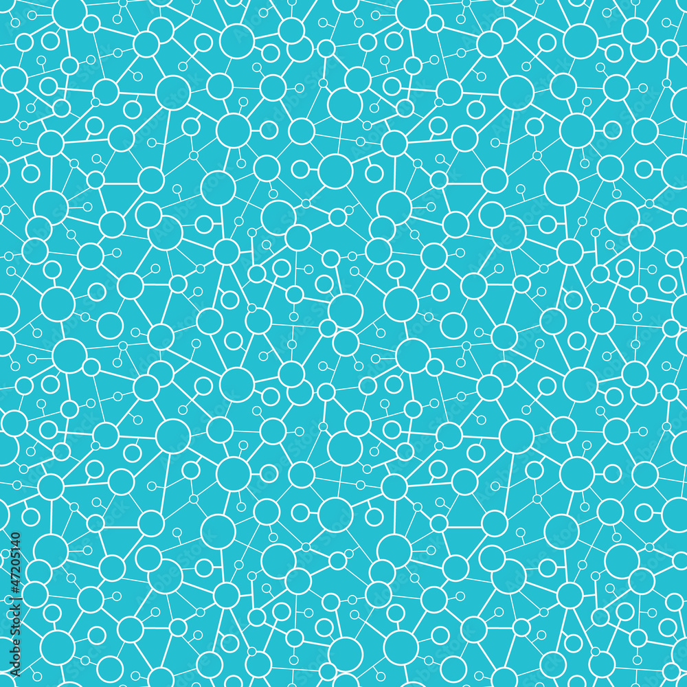 Obraz premium Vector Molecular Structure Seamless Pattern background with many