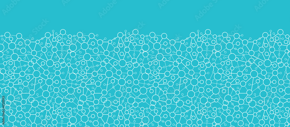 Vector Molecular Structure Horizontal Seamless Pattern border