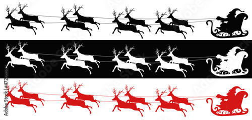 Santa sleigh and reindeers