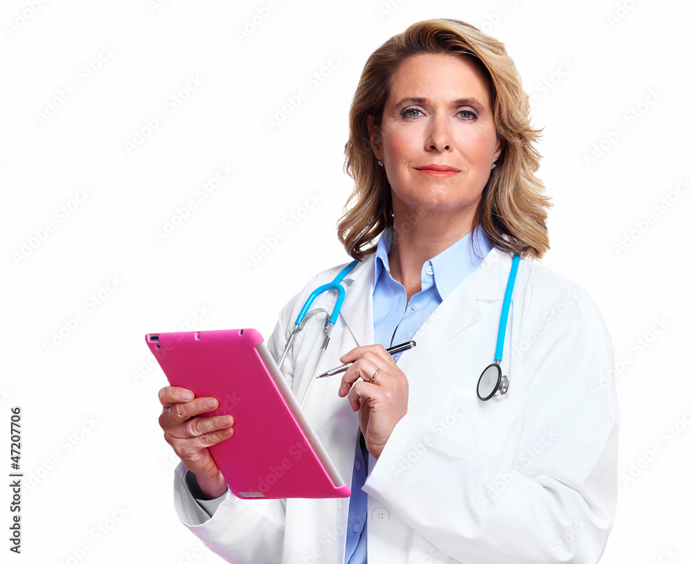 Medical doctor woman with tablet computer. Medical doctor woman with tablet computer.