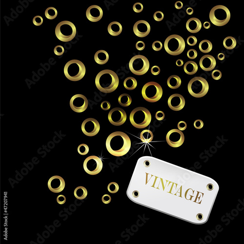Abstract retro background with stud and retro label and. Design