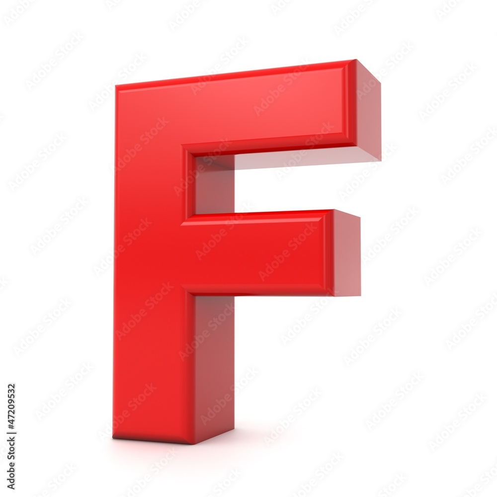3d shiny red letter collection - F 3d shiny red letter collection - F