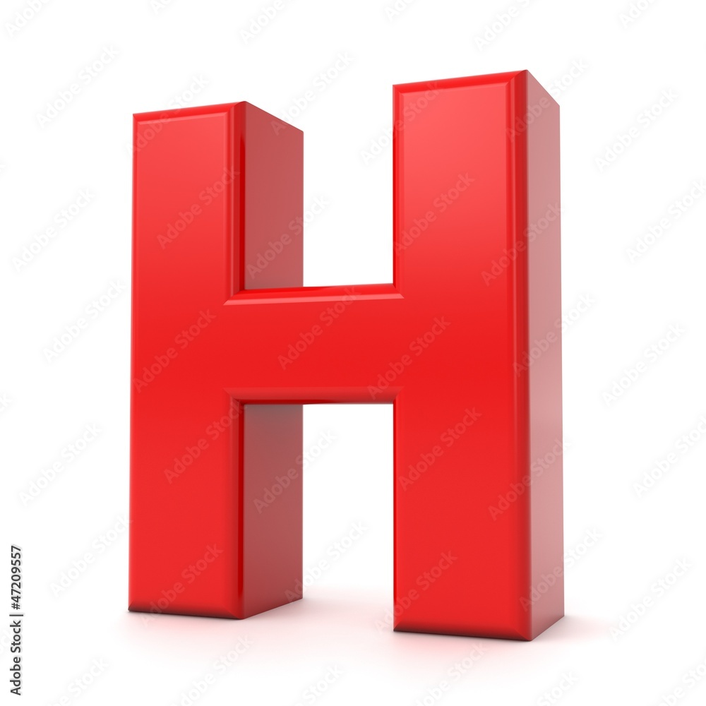3d shiny red letter collection - H 3d shiny red letter collection - H