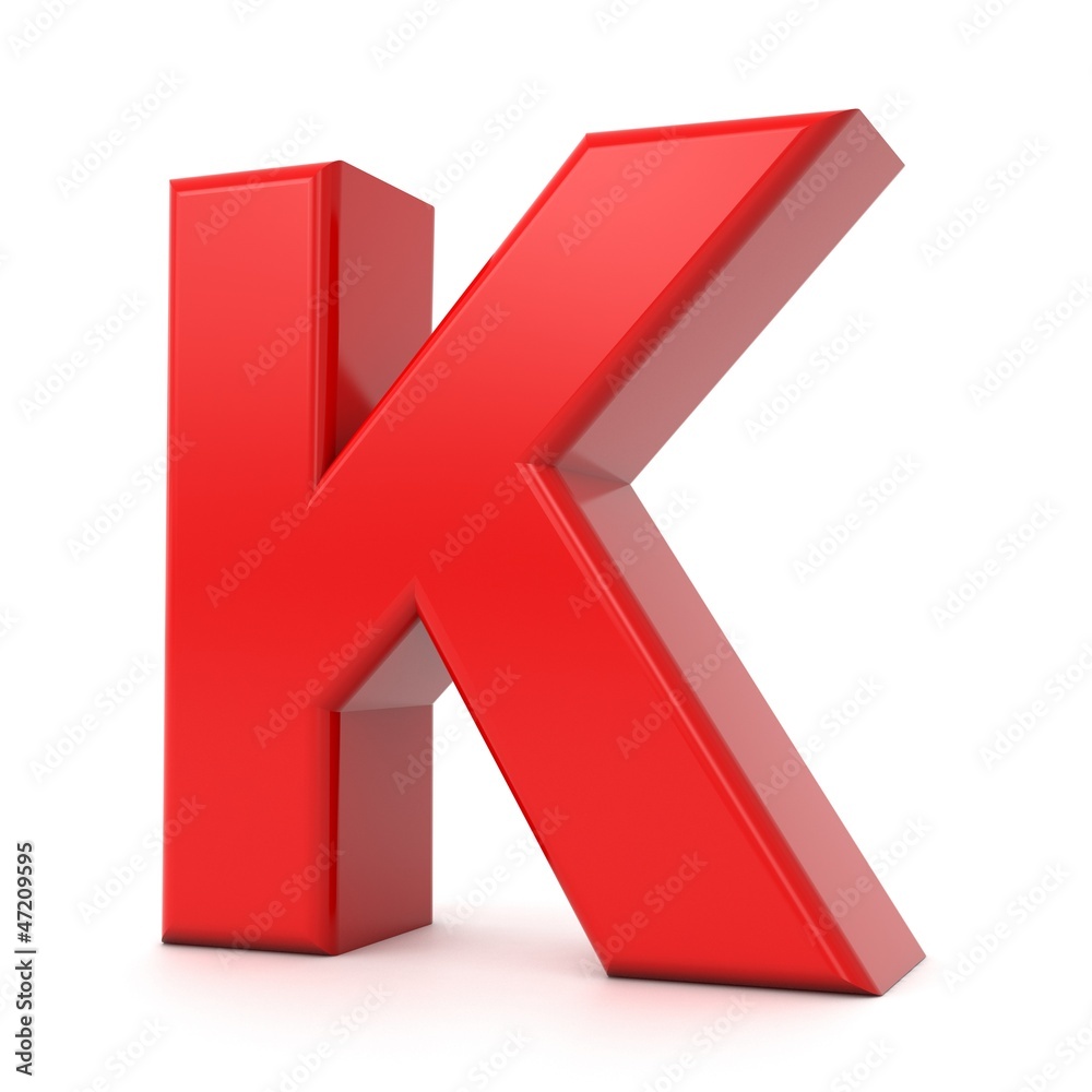 3d shiny red letter collection - K 3d shiny red letter collection - K