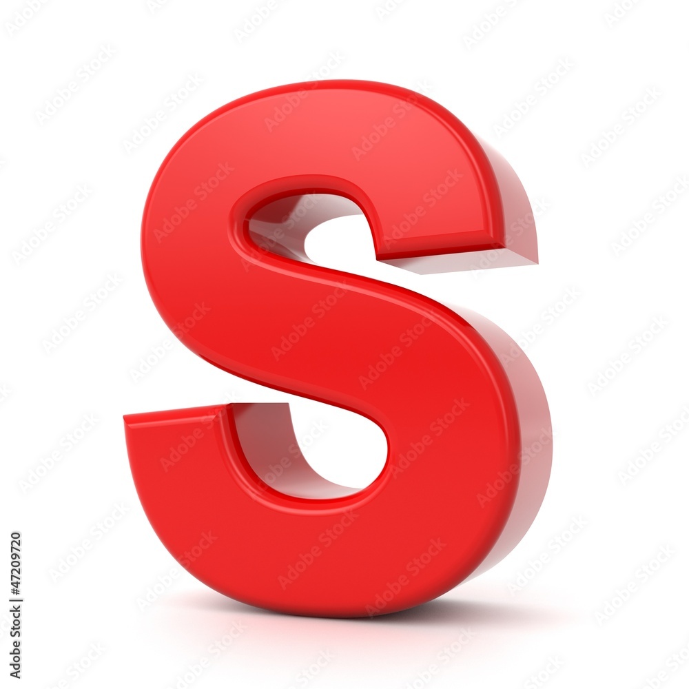 3d shiny red letter collection - S 3d shiny red letter collection - S