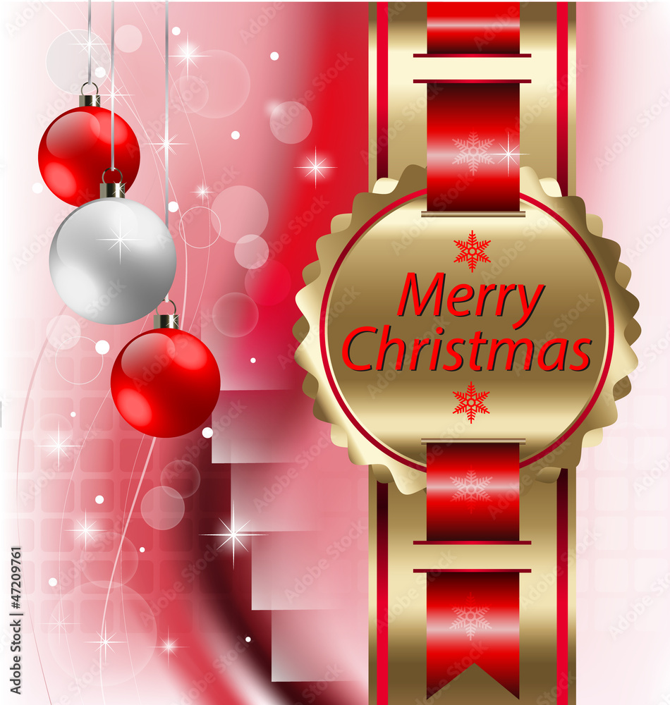 Christmas holiday background with ribbon