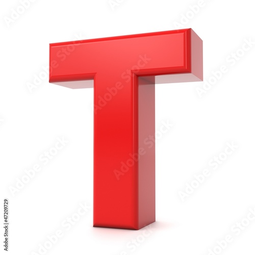 3d shiny red letter collection - T