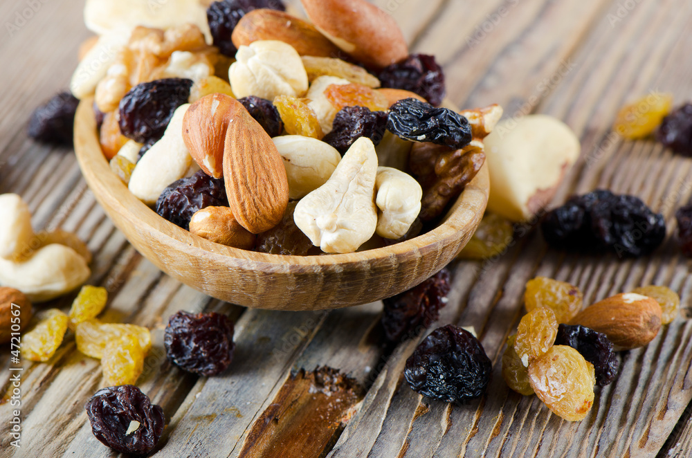 Fototapeta premium Dried fruits and nuts