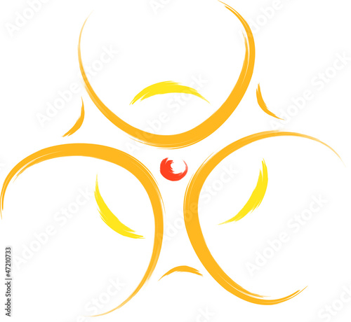 yellow bio hazard symbol illustration