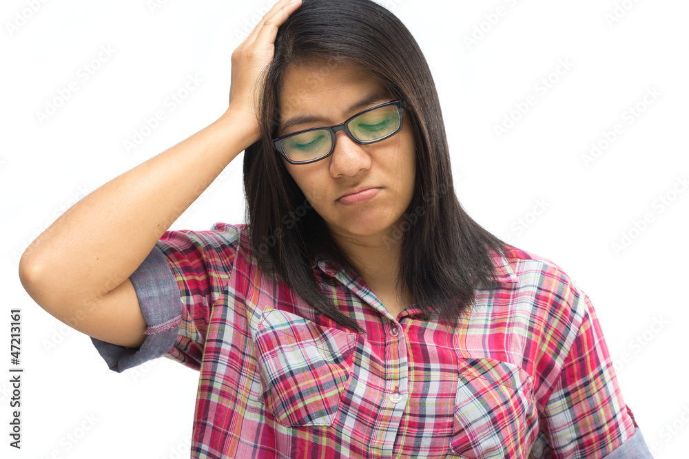 Fototapeta premium Woman got a headache