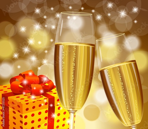 Christmas champagne stemware