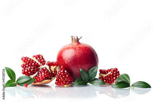 pomegranate isolated on the white background