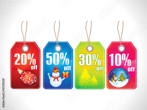 abstract multiple chrismas sale tag
