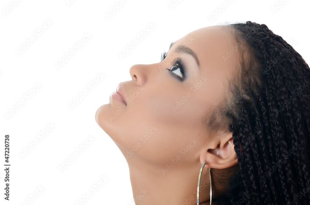 The girl the with a beautiful make-up