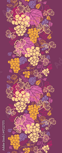 Vector sweet grape vines vertical seamless pattern background