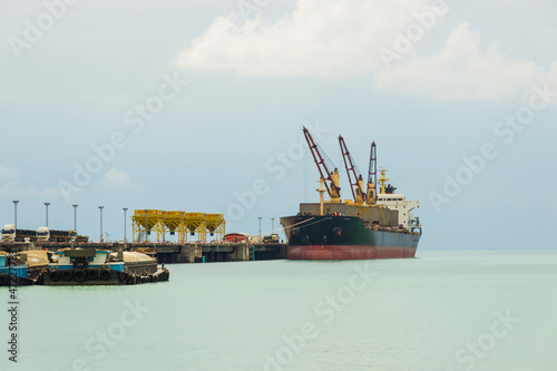 Industrial ship in the harbor