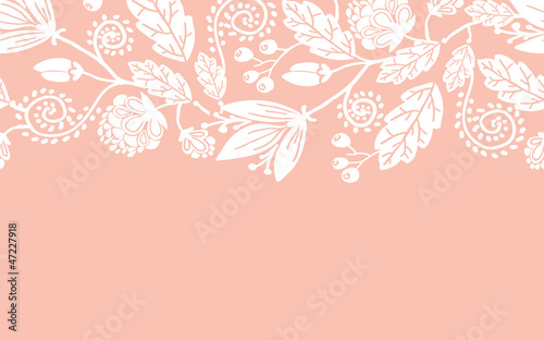 Vector wedding flowers and leaves elegant horizontal seamless