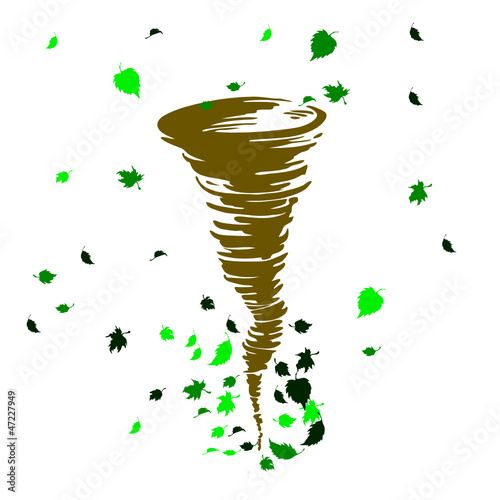 wind blowing leaves illustration