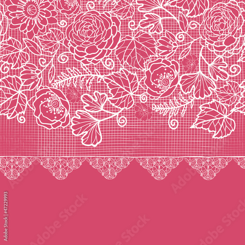 Fototapeta Naklejka Na Ścianę i Meble -  Vector Blue lace flowers elegant horizontal seamless pattern