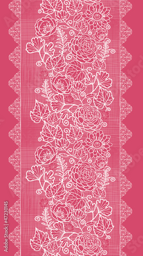 Fototapeta Naklejka Na Ścianę i Meble -  Vector Blue lace flowers elegant vertical seamless pattern