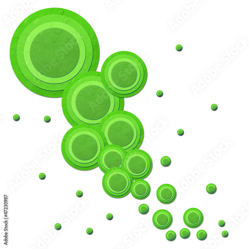 Rice paper cut  green Geometrical abstact