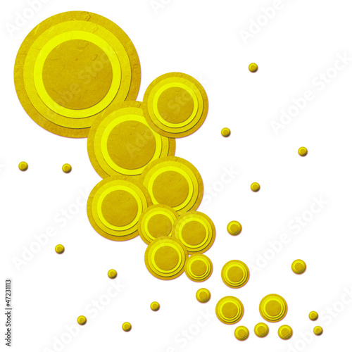 Rice paper cut  yellow Geometrical abstact