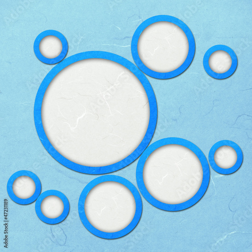 Rice paper cut  blue Geometrical abstact