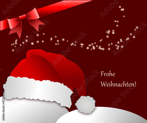 Nikolausmütze und Schleife in Rot