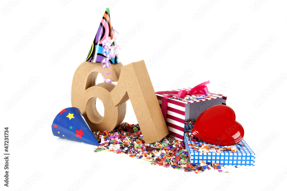 Obraz premium Age in figures in a party mood