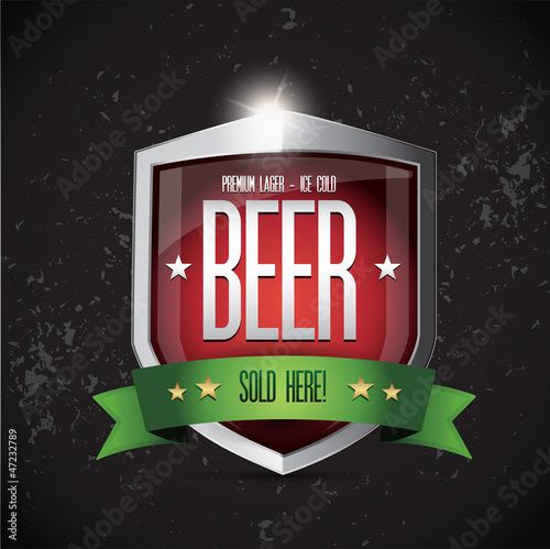 Premium lager - Ice cold Beer Sold here on shield