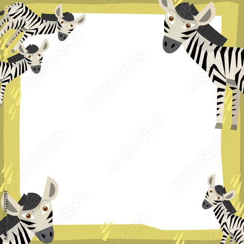 Canvas Print The safari frame - with animals - illustration for the children