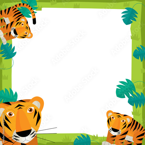 Photography The safari frame - with animals - illustration for the children