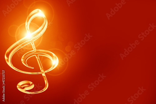 Glowing musical note