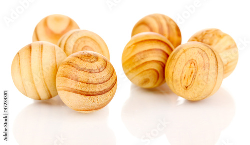 Wallpaper Mural Wooden balls isolated on white Torontodigital.ca