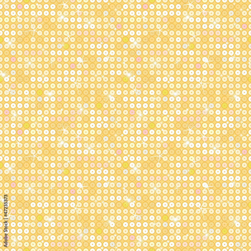 Vector golden sparkles seamless pattern background with