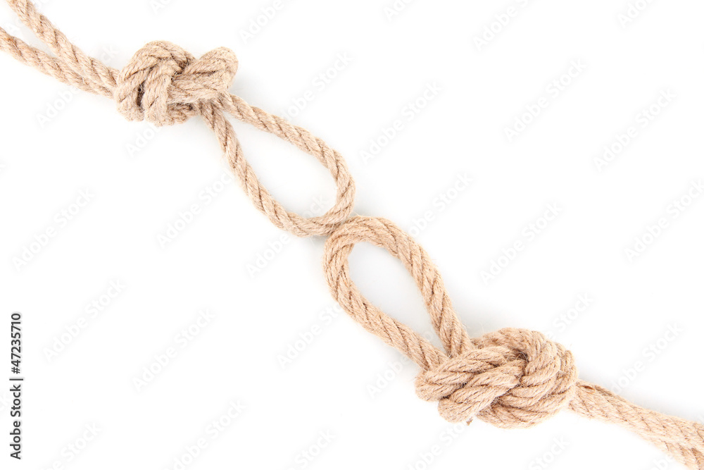 Loop knot isolated on white